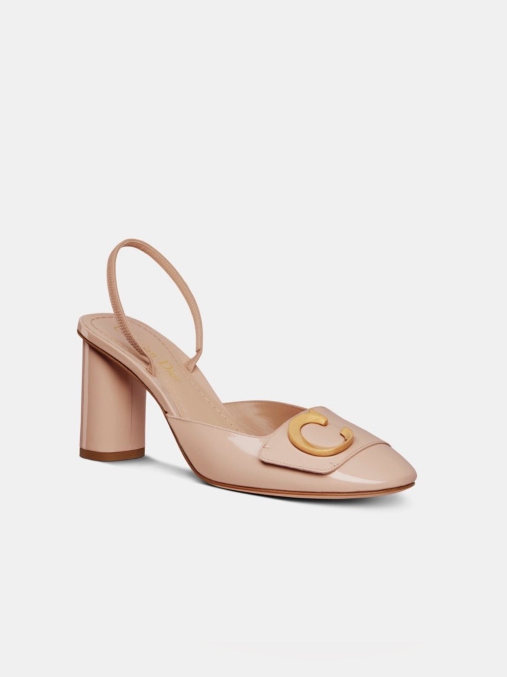 Christian Dior C'EST DIOR SLINGBACK PUMP Nude Patent Calfskin